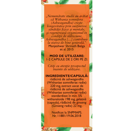 Ashwagandha cu ginseng, 60 capsule, Fares 614284