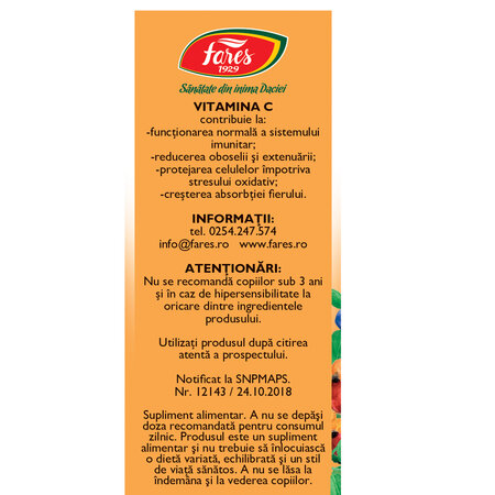 Vitamina C solubila, 10 plicuri, Fares 621133