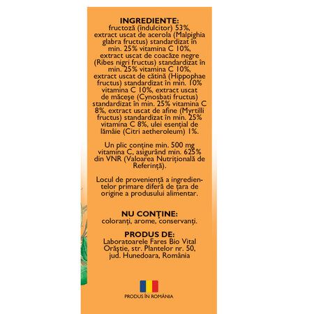 Vitamina C solubila, 10 plicuri, Fares 621132