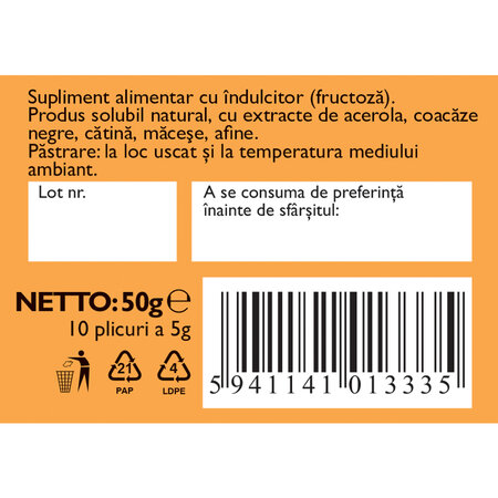 Vitamina C solubila, 10 plicuri, Fares 621134