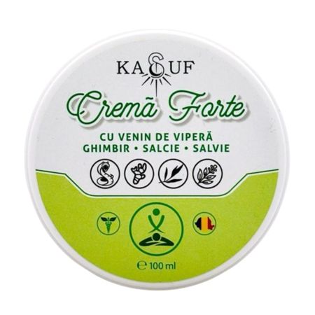 Crema Forte cu venin de vipera, ghimbir, salcie si salvie, 100 ml, Kasuf