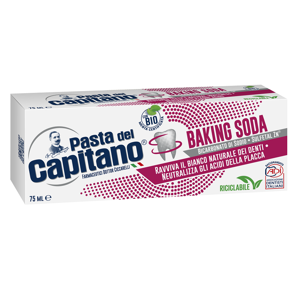 Pasta de dinti Baking Soda, 75 ml, Pasta del Capitano