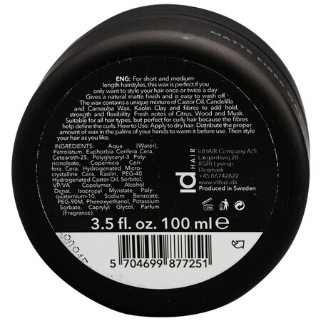 Ceara de par mata cu fixare medie pentru barbati Black XCLS, 100 ml, idHAIR 712438