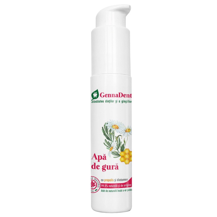 Apa de gura cu propolis si diatomee GennaDent, 45 ml, Vivanatura