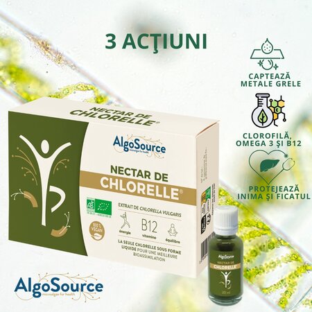 Nectar de Chlorella Bio, 5 flacoane x 30 ml, Algosourse 625269