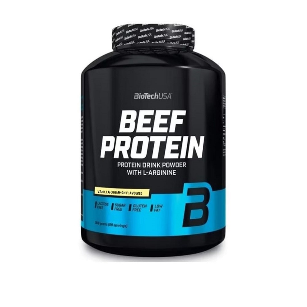 Pudra proteica Beef Protein, vanilie si scortisoara, 1800 g, Biotech USA