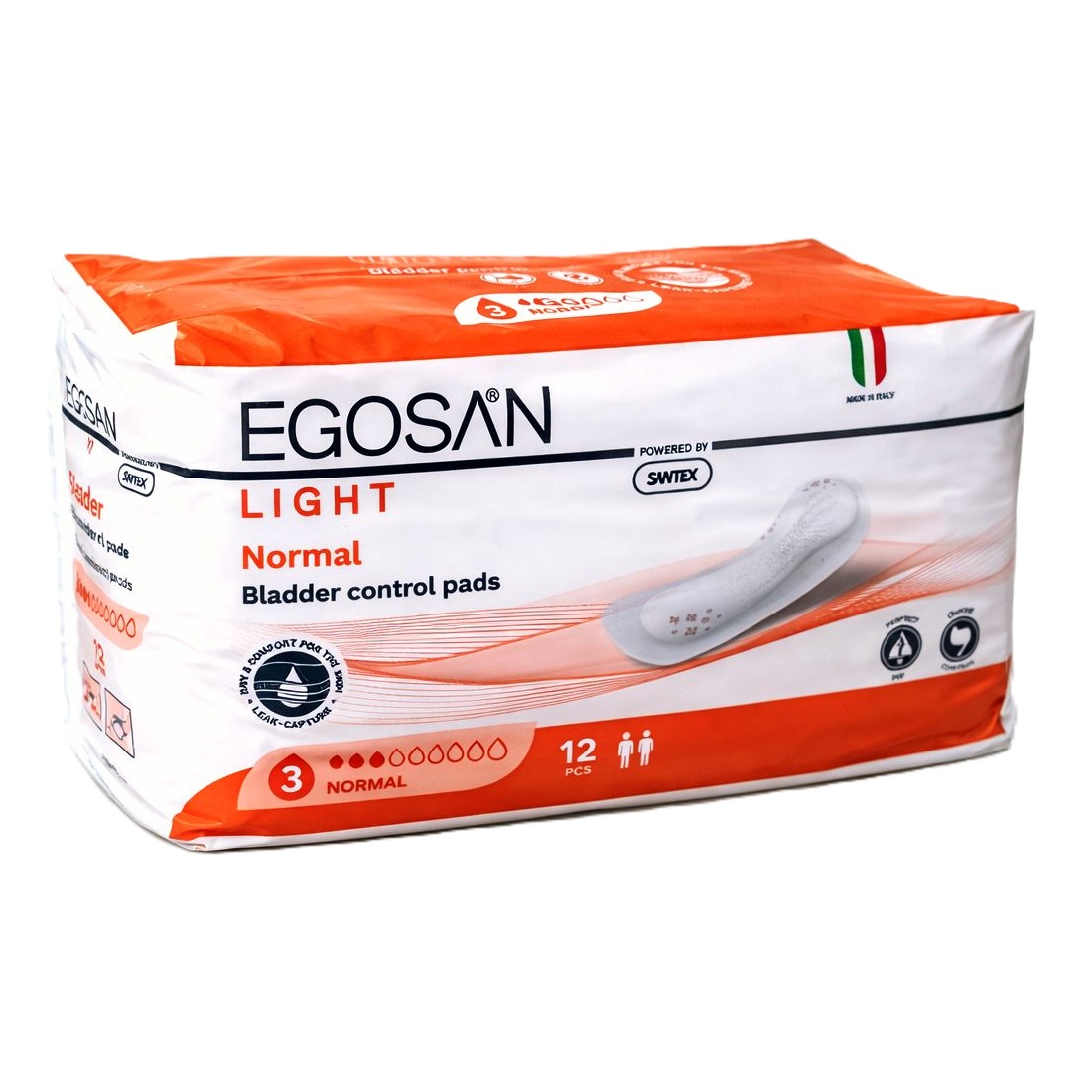 Absorbante 3 picaturi Light Normal, 12 bucati, Egosan