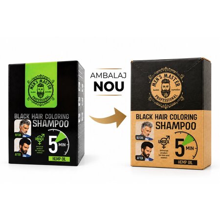 Sampon nuantator Black pentru par si barba pentru barbati, 10 x 25 ml, Men's Master Professional 757464