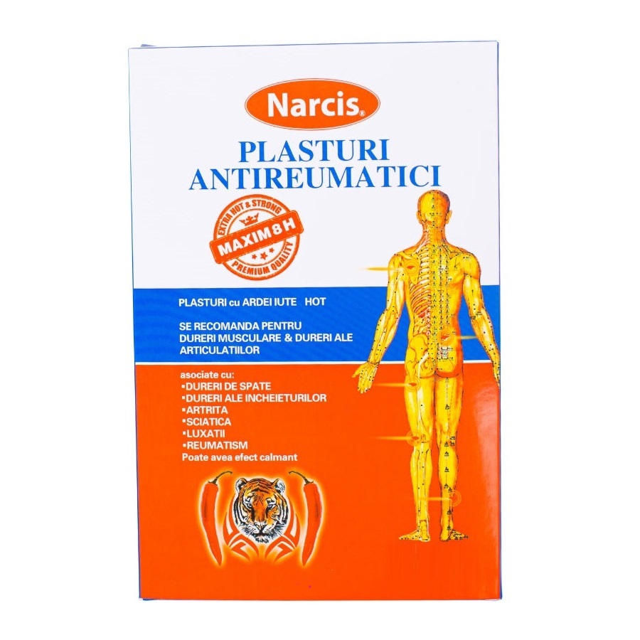 Plasture antireumatic cu ardei iute, 6 cm x 9 cm, 1 bucata, Narcis