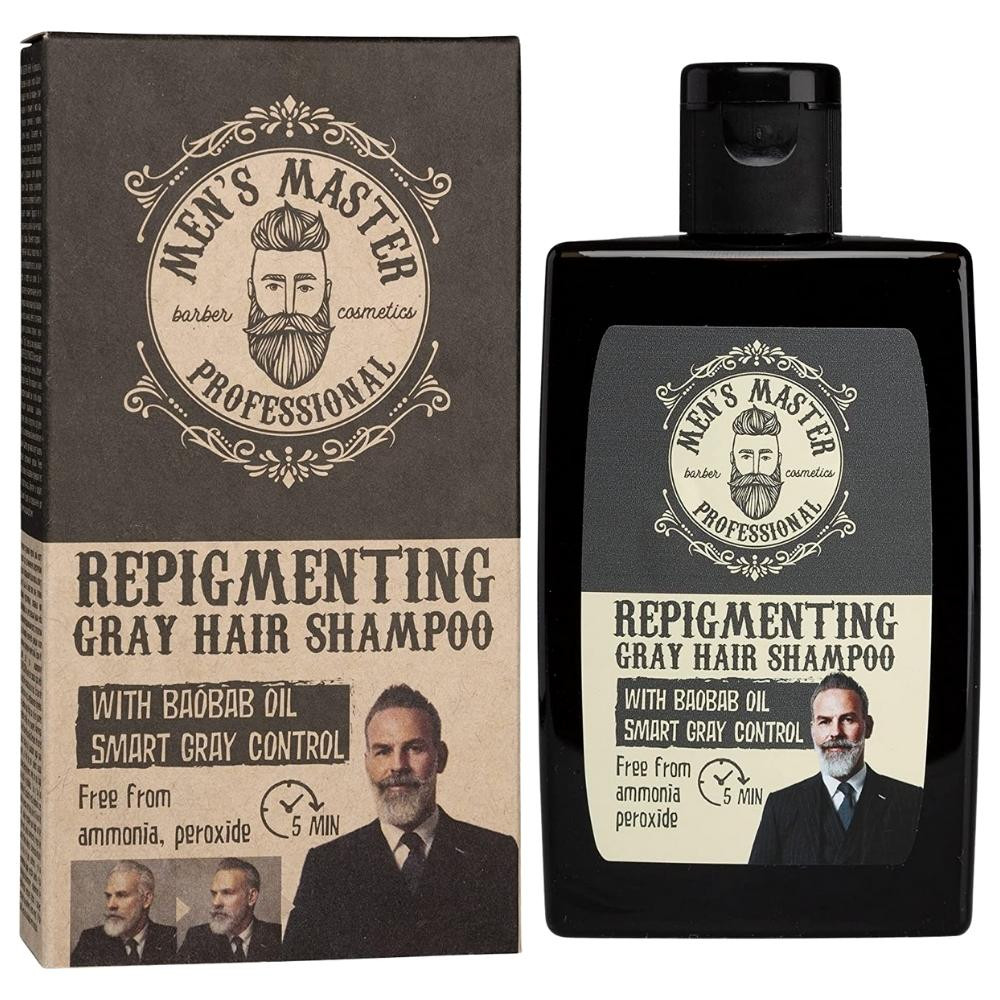 Sampon pentru repigmentarea firelor albe pentru barbati, 120 ml, Men's Master Professional