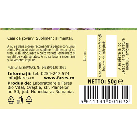Ceai Sovarv iarba, 50 g, Fares 618224
