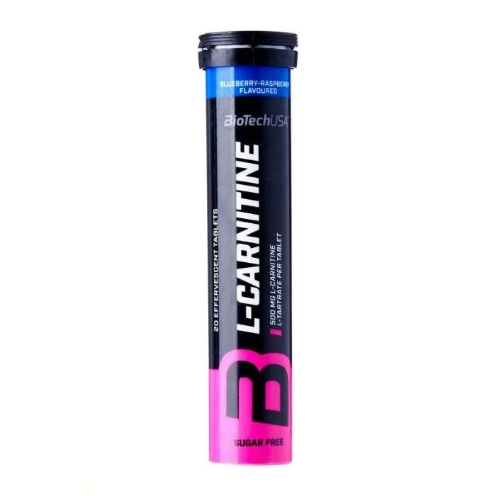 L-Carnitine efervescent, Blueberry-Raspberry, 20 tablete, Biotech USA