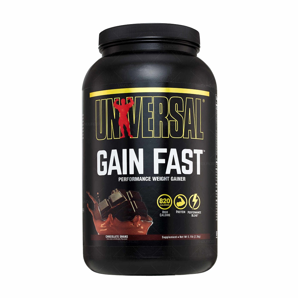 Pudra proteica tip gainer Gain Fast, Ciocolata, 2300 g, Universal