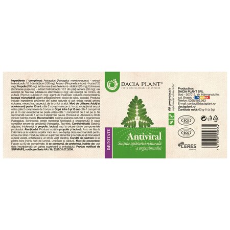 Antiviral, 60 comprimate, Dacia Plant 737393