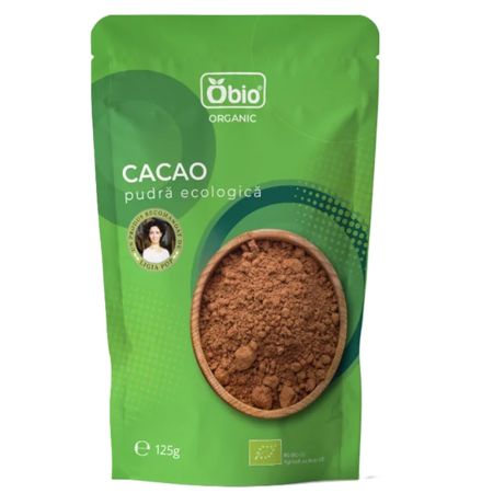 Pudra raw bio de cacao, 125 g, Obio