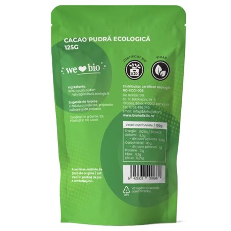 Cacao pudra ecologica, 125 g, Obio 650277