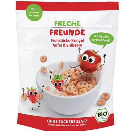 Cereale bio cu mere si capsuni, 125 g, Erdbar