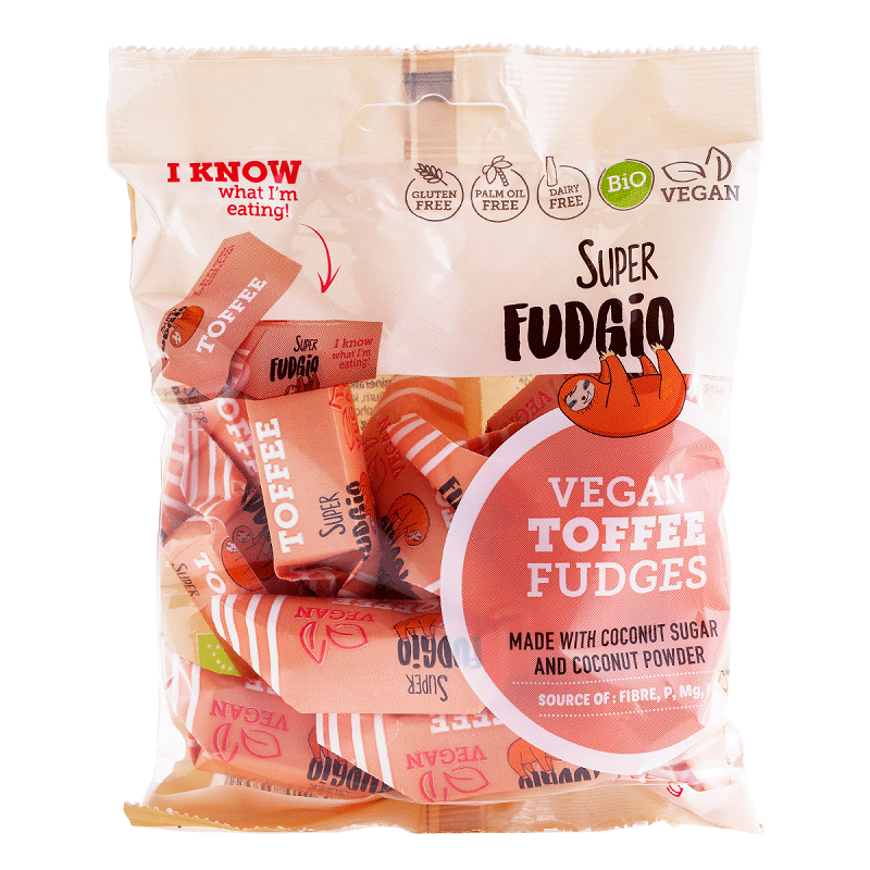 Caramele Bio fara gluten Toffee, 150 g, Super Fudgio