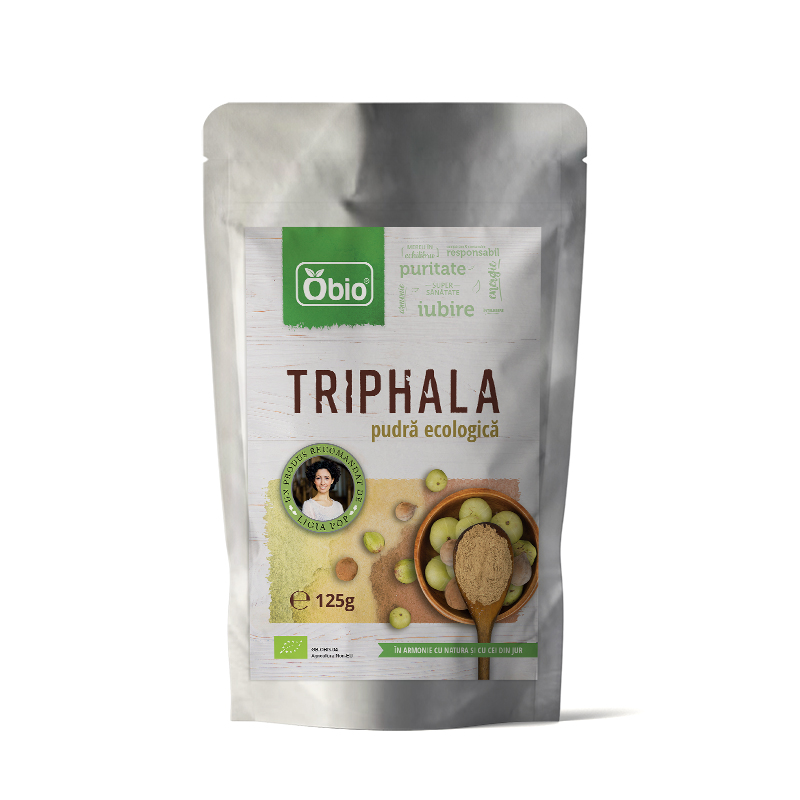 Pulbere raw Bio de Triphala, 125 g, Obio