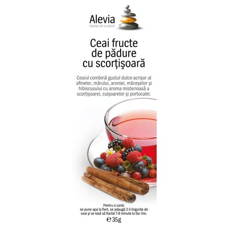 Ceai fructe de padure cu scortisoara, 35 g, Alevia  655829