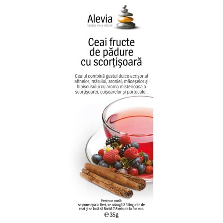 Ceai fructe de padure cu scortisoara, 35 g, Alevia  627620