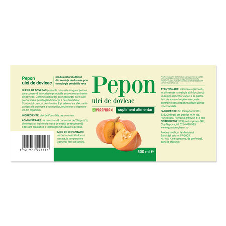 Ulei de dovleac Pepon, 500 ml, Parapharm 690289
