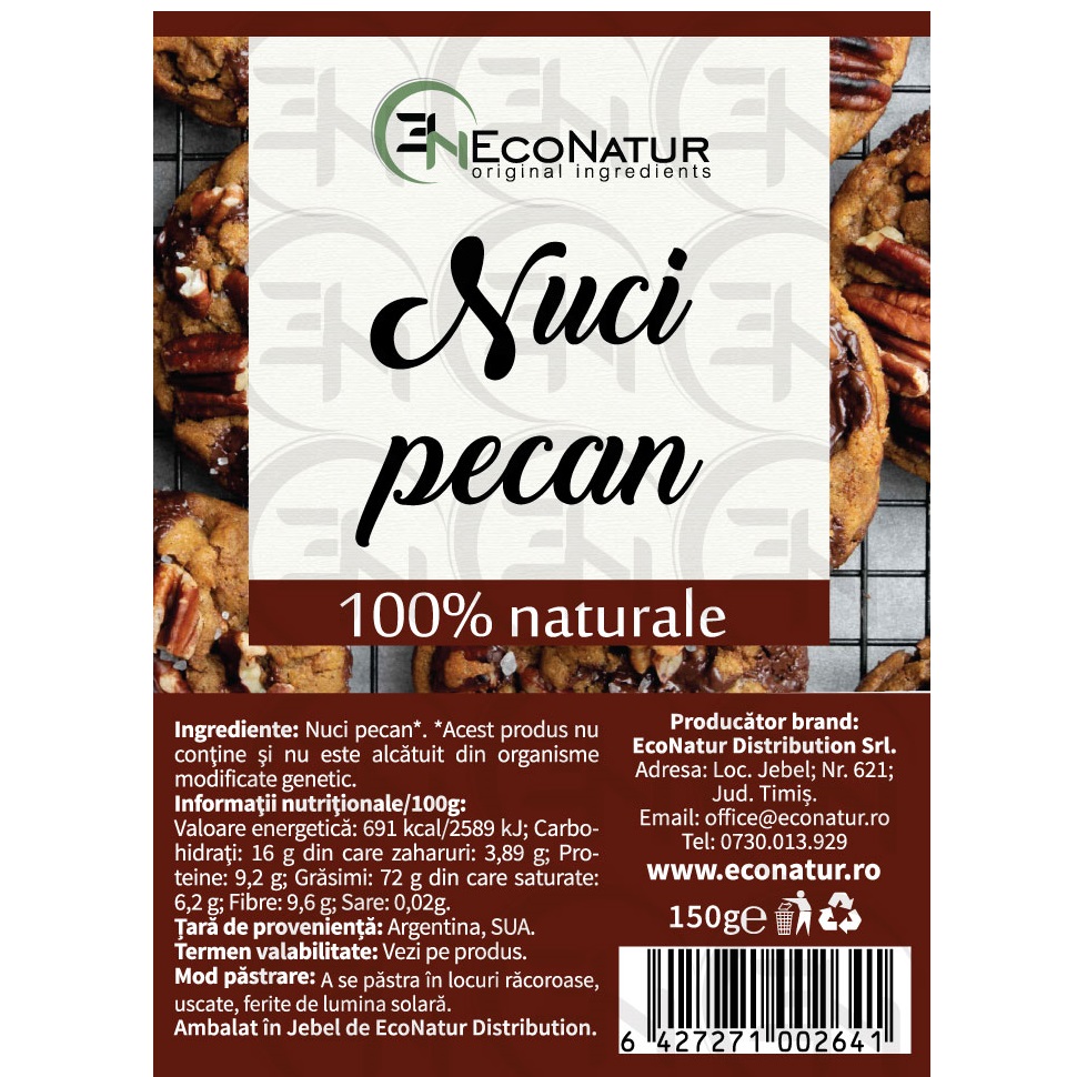 Nuci pecan, 150 g, EcoNatur