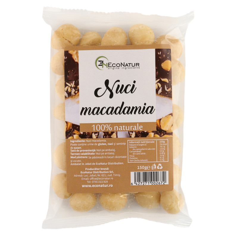 Nuci Macadamia, 150 g, EcoNatur