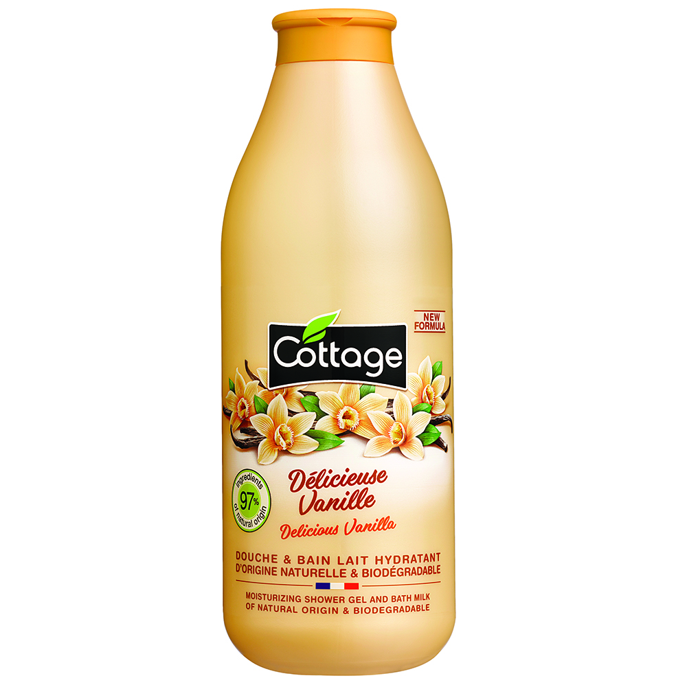 Lapte de dus hidratant Vanilie, 750 ml, Cottage