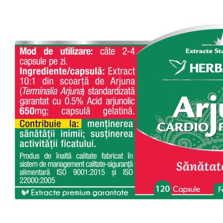 Arjuna Cardio Forte, 120 capsule, Herbagetica 688756