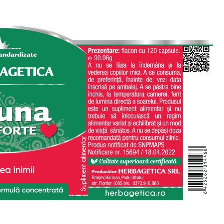 Arjuna Cardio Forte, 120 capsule, Herbagetica 688755
