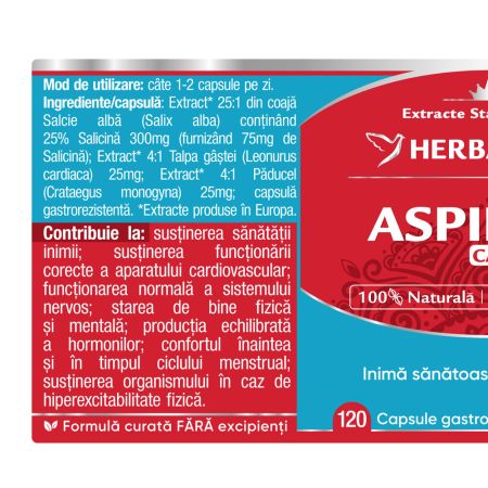 Aspirina Cardio Prim, 120 capsule, Herbagetica 688747