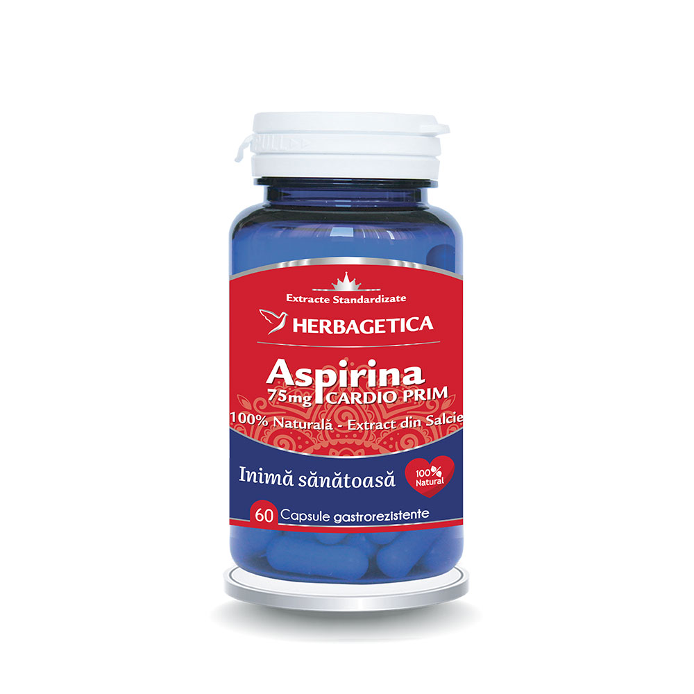 Aspirina naturala Cardio Prim, 60 capsule, Herbagetica