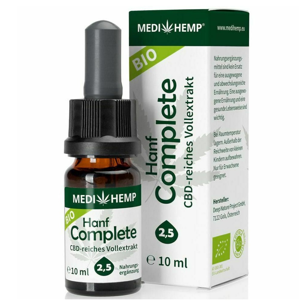 Ulei de canepa bio Hemp Complete, 2.5% CBD, 10 ml, Medihemp