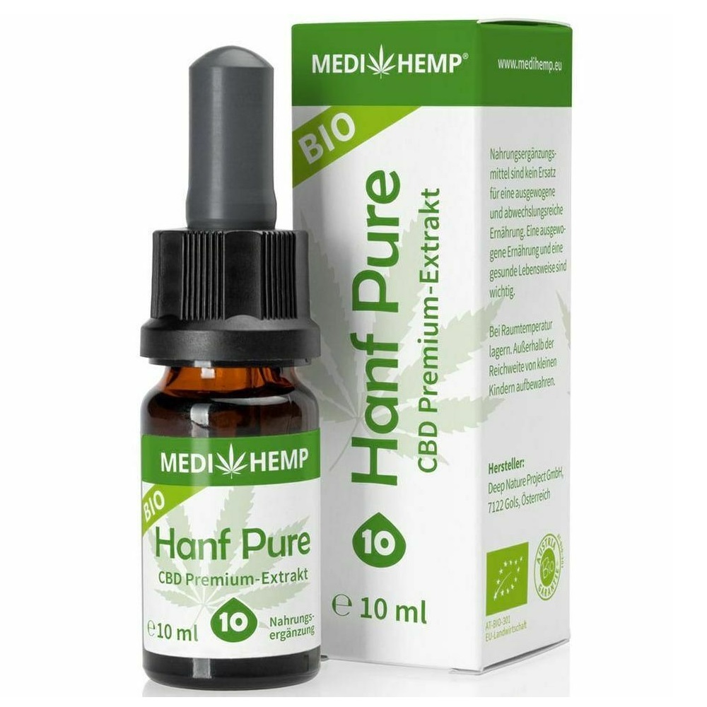 Ulei de canepa bio Hemp Pure, 10% CBD, 10 ml, Medihemp