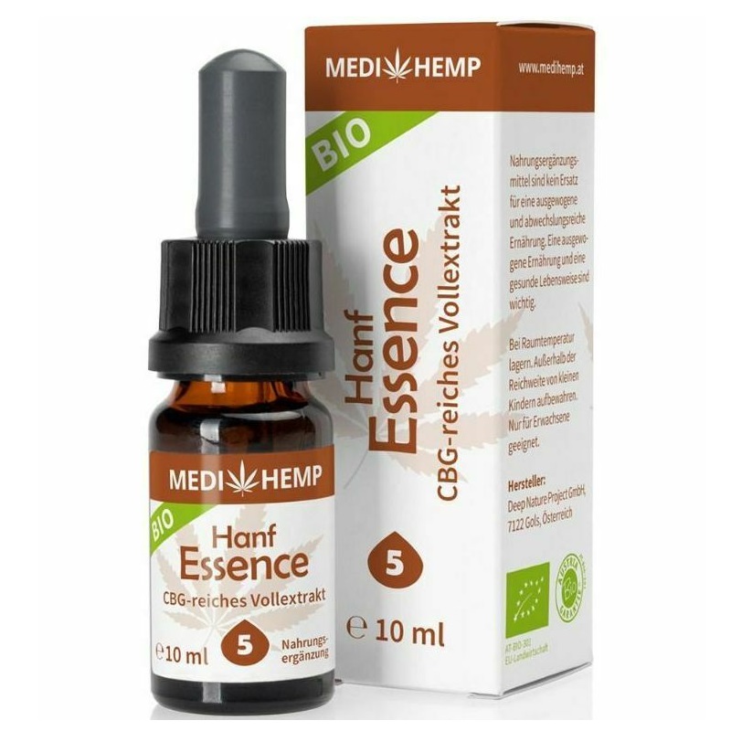 Ulei de canepa bio cu CBG 5% Hemp Essence, 10 ml, Medihemp