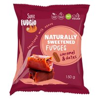 Caramele bio fara gluten cu aroma de caramel si curmale, 150 g, Super Fudgio
