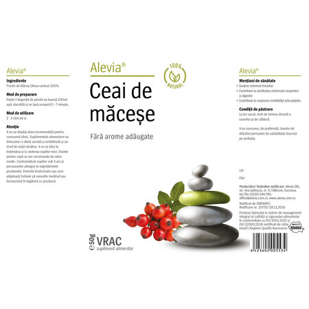Ceai de macese, 50 g, Alevia 619170