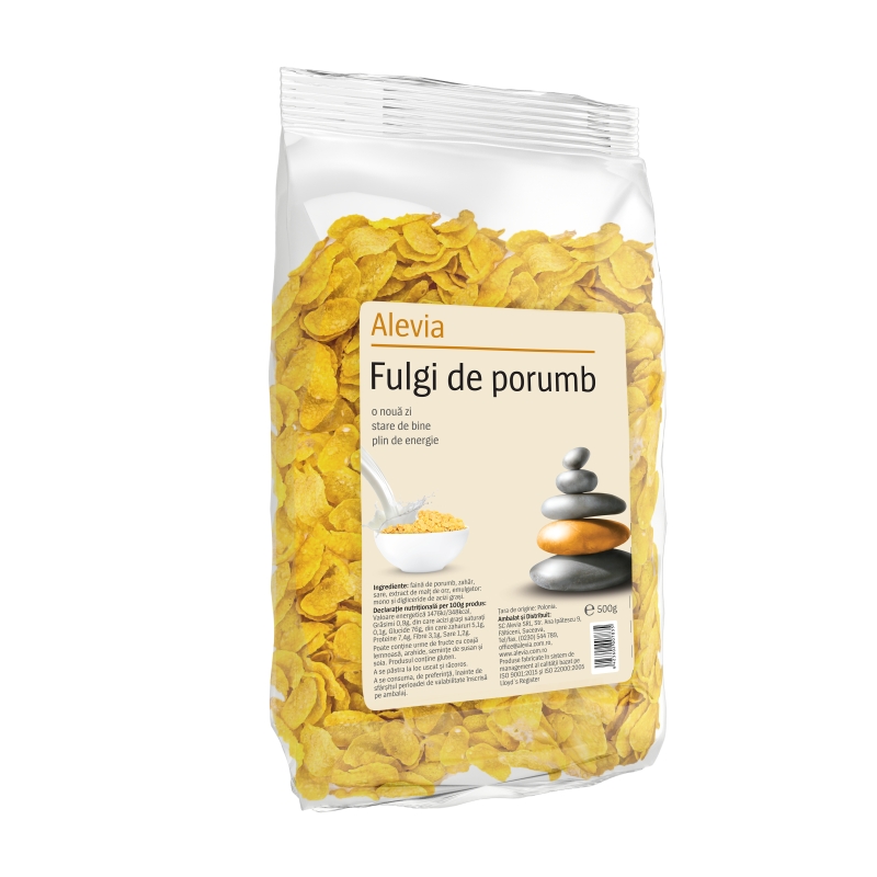 Fulgi de porumb, 500 g, Alevia 