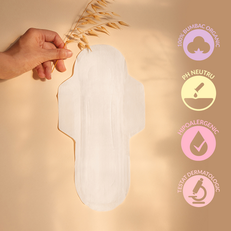 Absorbante de noapte din bumbac organic, 8 bucati, Enroush 557838