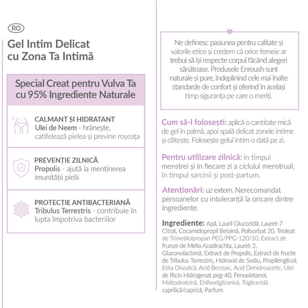 Gel intim antibacterian, 200 ml, Enroush 557846