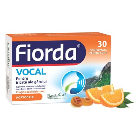 Fiorda Vocal cu aroma de portocale, 30 comprimate, Plant Extrakt 733953