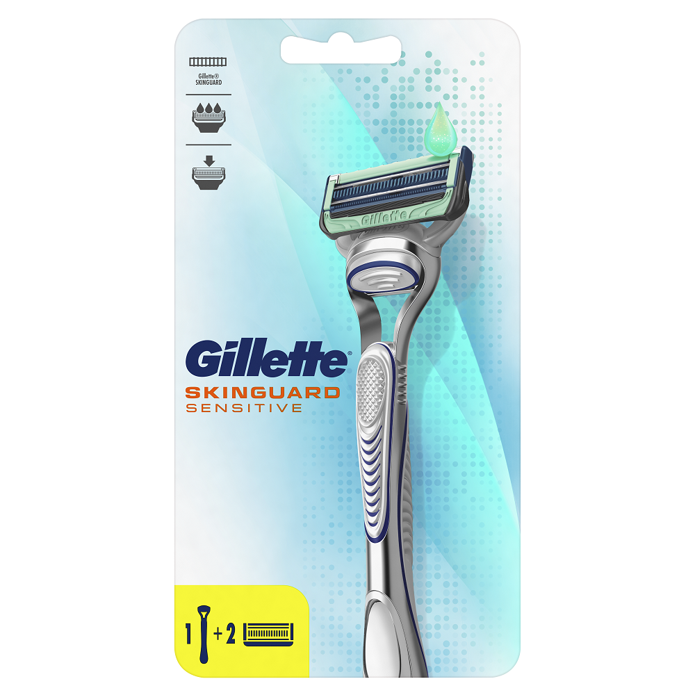 Aparat de ras cu aloe Skinguard Sensitive cu 1 rezerva, Gillette