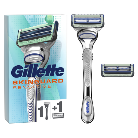 Aparat de ras cu aloe Skinguard Sensitive cu 1 rezerva, Gillette 558206