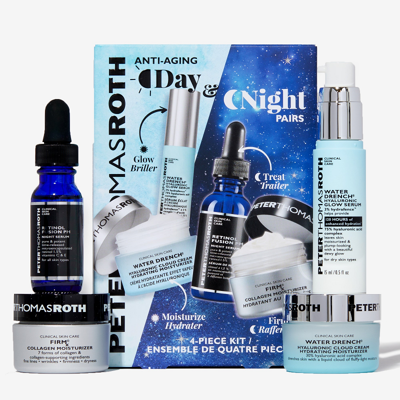 Kit pentru calatorii Day & Night Power Pairs, 4 bucati, Peter Thomas Roth