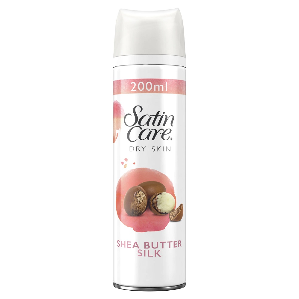 Gel de ras pentru femei cu unt de shea Satin Care, 200 ml, Gillette