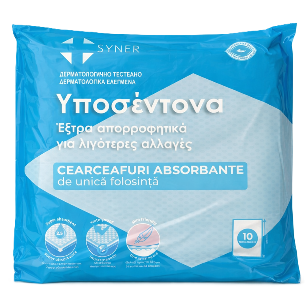 Aleze absorbante adulti, 60 x 90 cm, 10 bucati, Synek