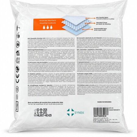 Aleze absorbante pentru adulti, 60 x 90 cm, 10 bucati, Synek 753532