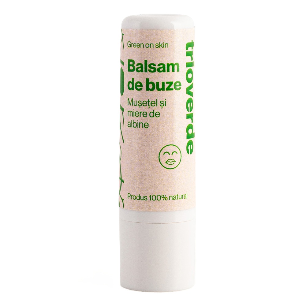 Balsam de buze cu musetel si miere de albine, 5 g, Trio Verde