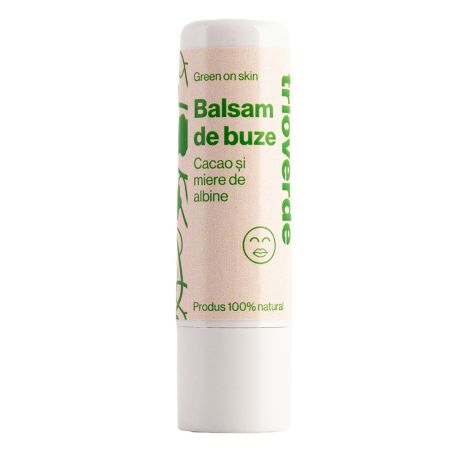 Balsam de buze cu cacao si miere de albine, 5 g, Trio Verde